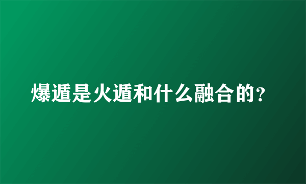 爆遁是火遁和什么融合的？