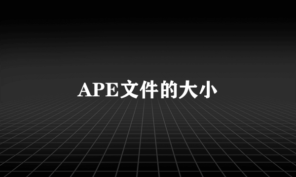 APE文件的大小