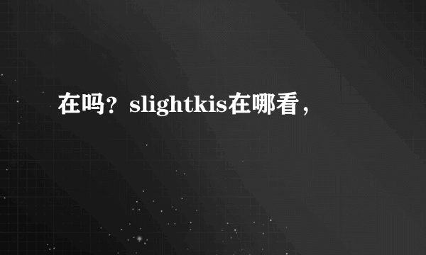 在吗？slightkis在哪看，