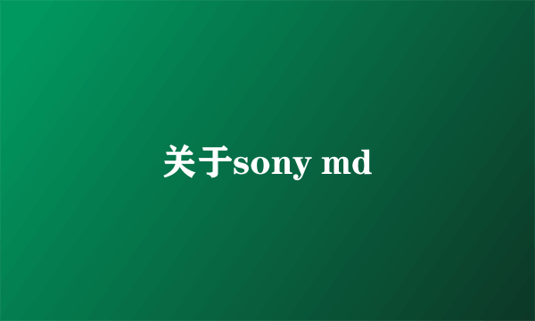 关于sony md