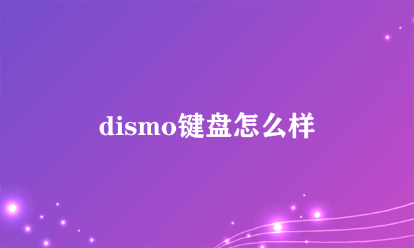 dismo键盘怎么样