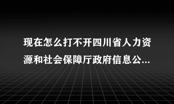 现在怎么打不开四川省人力资源和社会保障厅政府信息公开网呢！