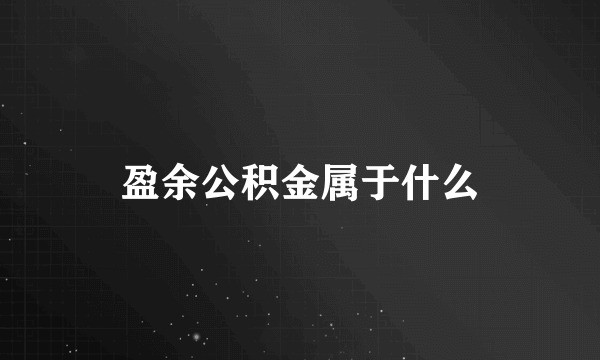 盈余公积金属于什么