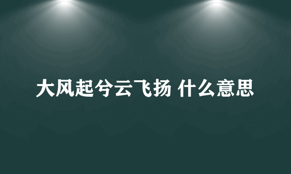 大风起兮云飞扬 什么意思