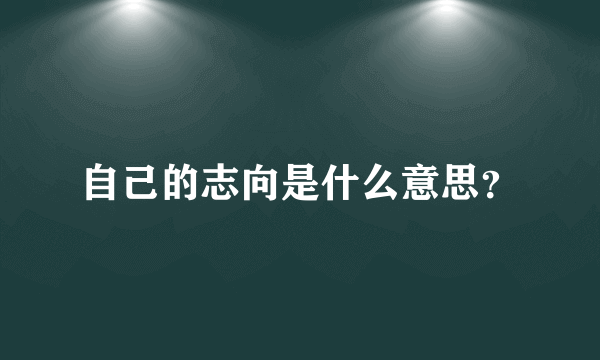 自己的志向是什么意思？