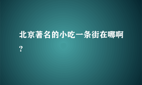 北京著名的小吃一条街在哪啊?