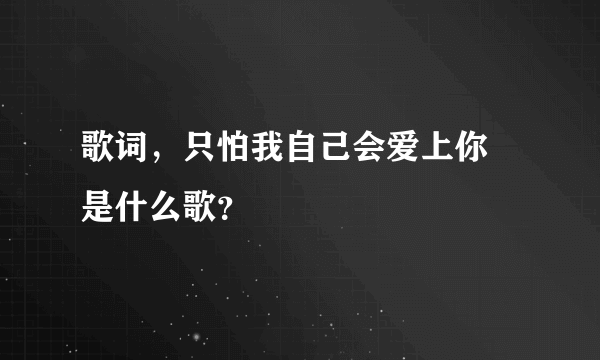 歌词，只怕我自己会爱上你 是什么歌？