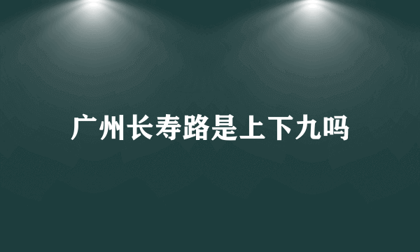 广州长寿路是上下九吗