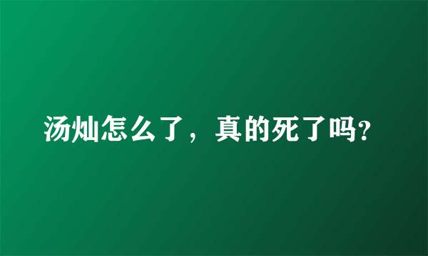 汤灿怎么了，真的死了吗？