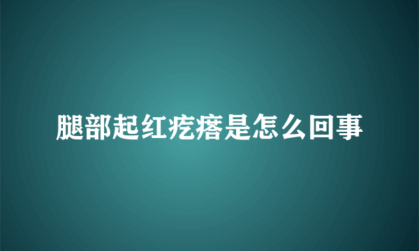 腿部起红疙瘩是怎么回事