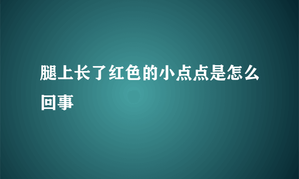 腿上长了红色的小点点是怎么回事