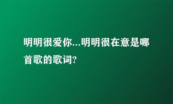 明明很爱你...明明很在意是哪首歌的歌词?