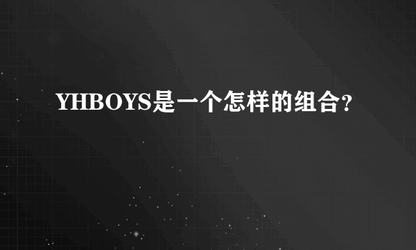 YHBOYS是一个怎样的组合？