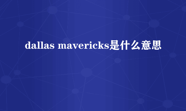 dallas mavericks是什么意思