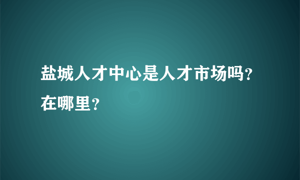 盐城人才中心是人才市场吗？在哪里？