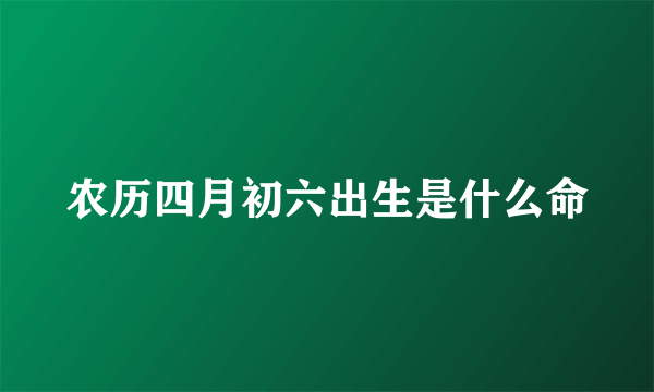 农历四月初六出生是什么命