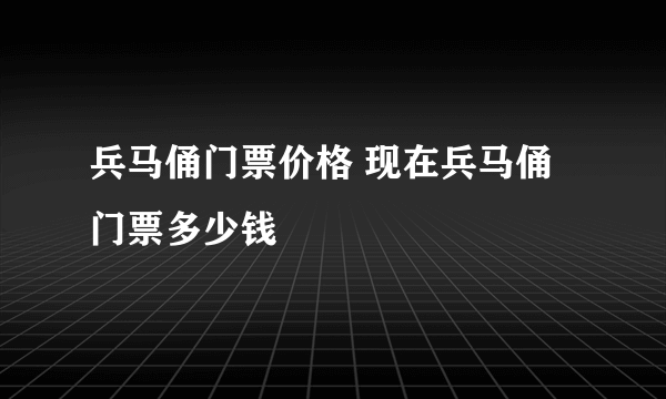 兵马俑门票价格 现在兵马俑门票多少钱