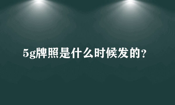 5g牌照是什么时候发的？