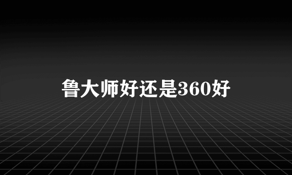 鲁大师好还是360好