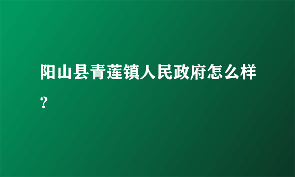 阳山县青莲镇人民政府怎么样？