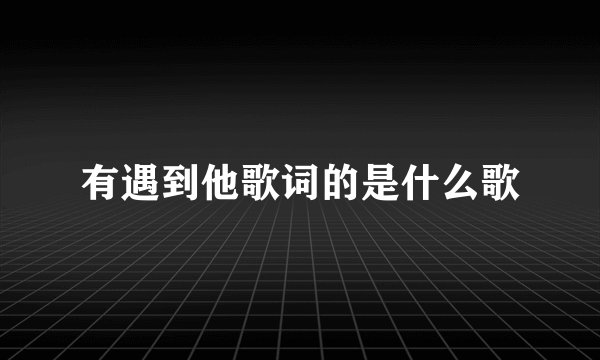 有遇到他歌词的是什么歌