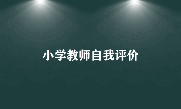 小学教师自我评价