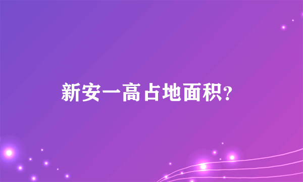 新安一高占地面积？