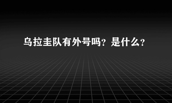 乌拉圭队有外号吗？是什么？