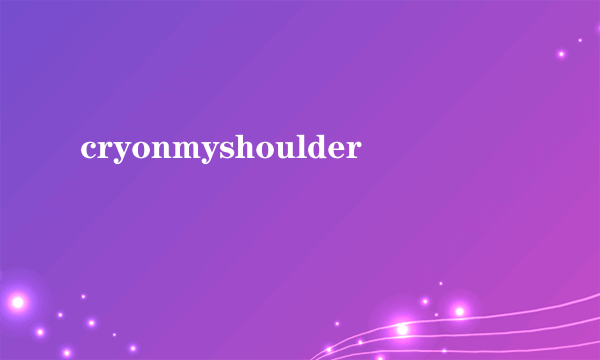 cryonmyshoulder