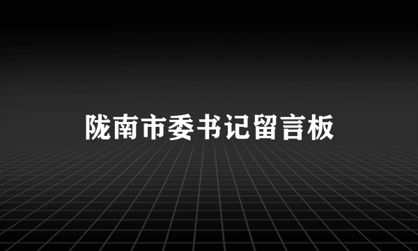 陇南市委书记留言板