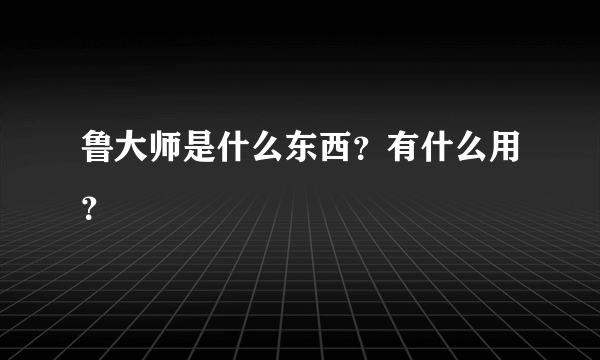 鲁大师是什么东西？有什么用？