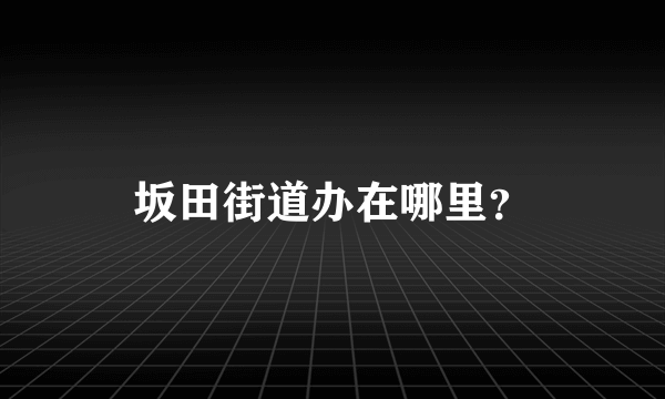 坂田街道办在哪里？