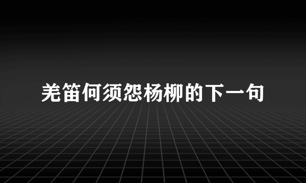 羌笛何须怨杨柳的下一句