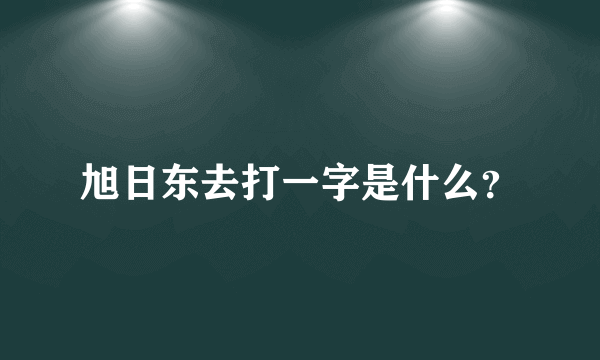 旭日东去打一字是什么？