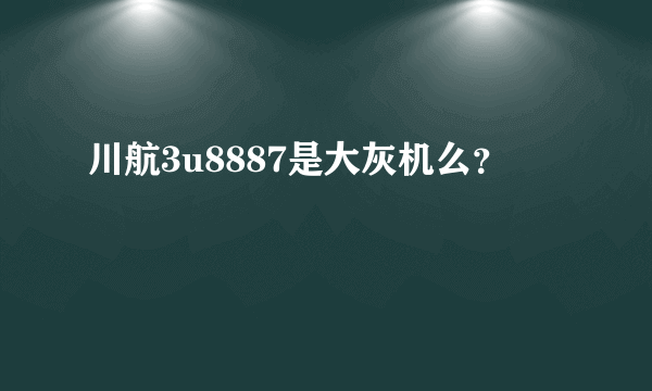 川航3u8887是大灰机么？