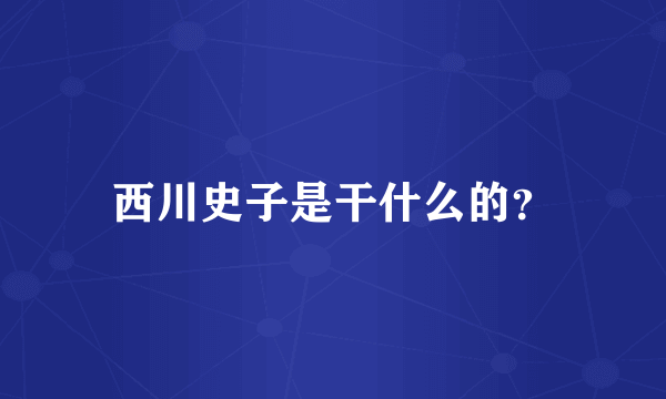 西川史子是干什么的？