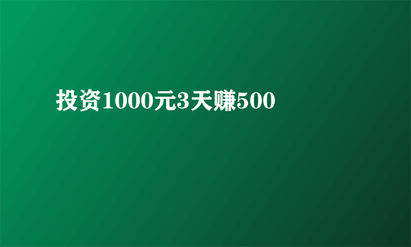 投资1000元3天赚500