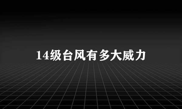 14级台风有多大威力