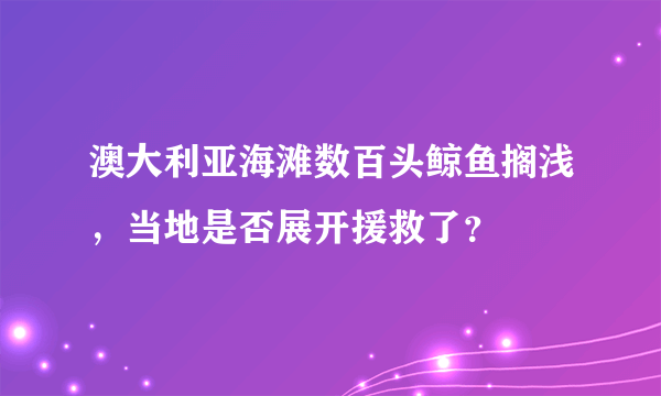 澳大利亚海滩数百头鲸鱼搁浅，当地是否展开援救了？