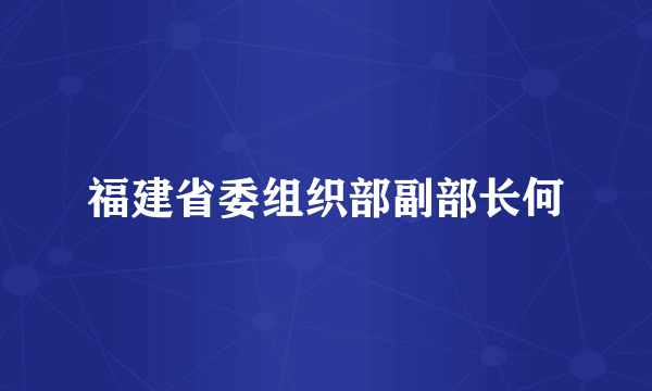 福建省委组织部副部长何