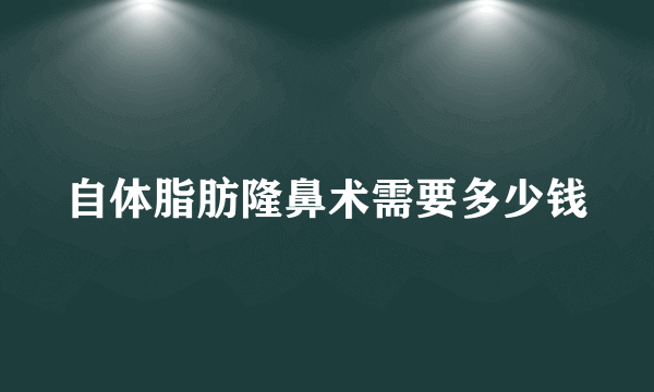 自体脂肪隆鼻术需要多少钱