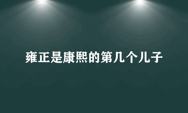 雍正是康熙的第几个儿子