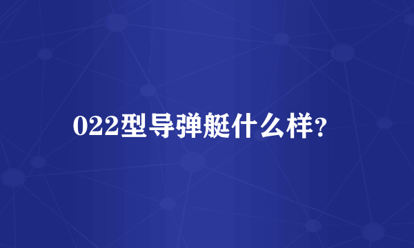 022型导弹艇什么样？