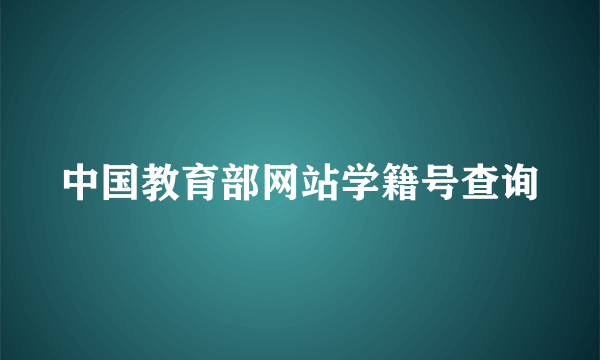 中国教育部网站学籍号查询