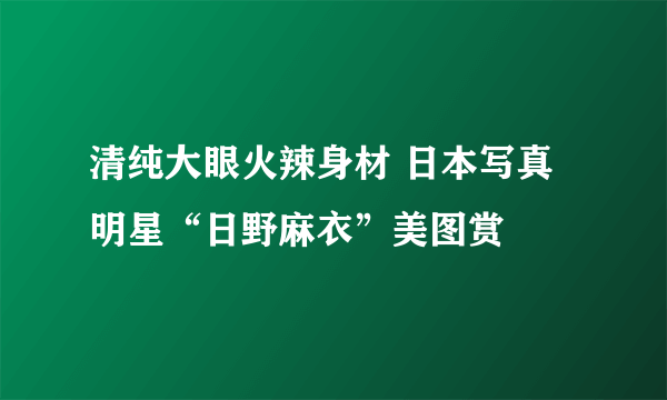 清纯大眼火辣身材 日本写真明星“日野麻衣”美图赏