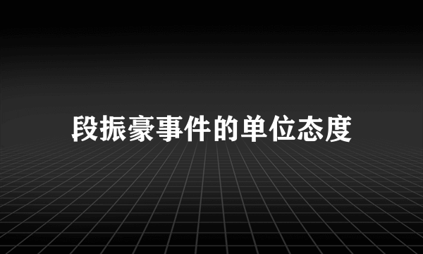 段振豪事件的单位态度