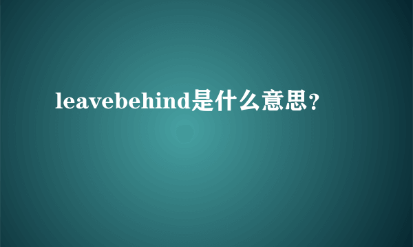 leavebehind是什么意思？