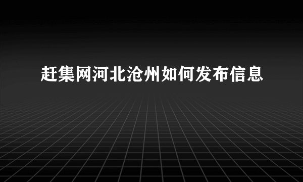 赶集网河北沧州如何发布信息