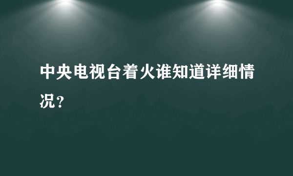 中央电视台着火谁知道详细情况？