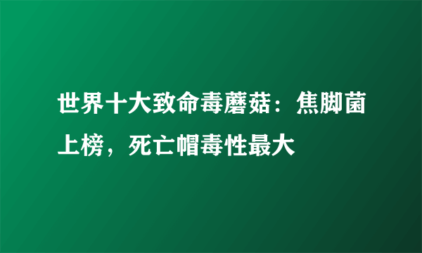 世界十大致命毒蘑菇：焦脚菌上榜，死亡帽毒性最大